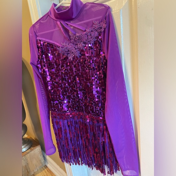 Weissman Purple and Cream Sequin Outfit size MC see picture for measurements - Picture 6 of 9